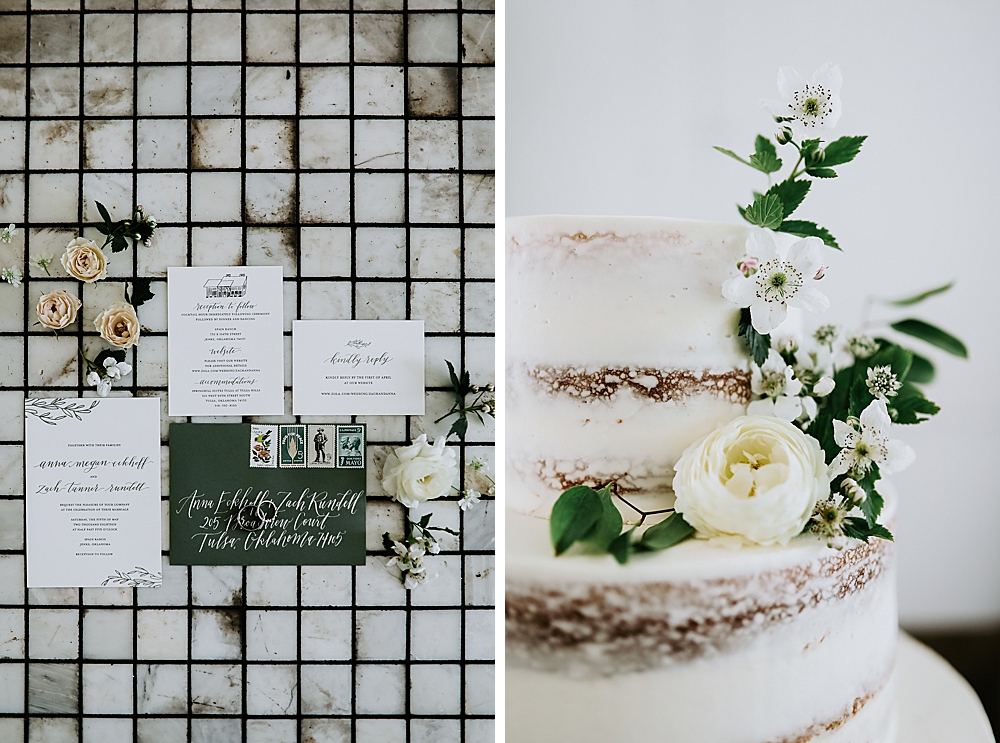 white and green wedding